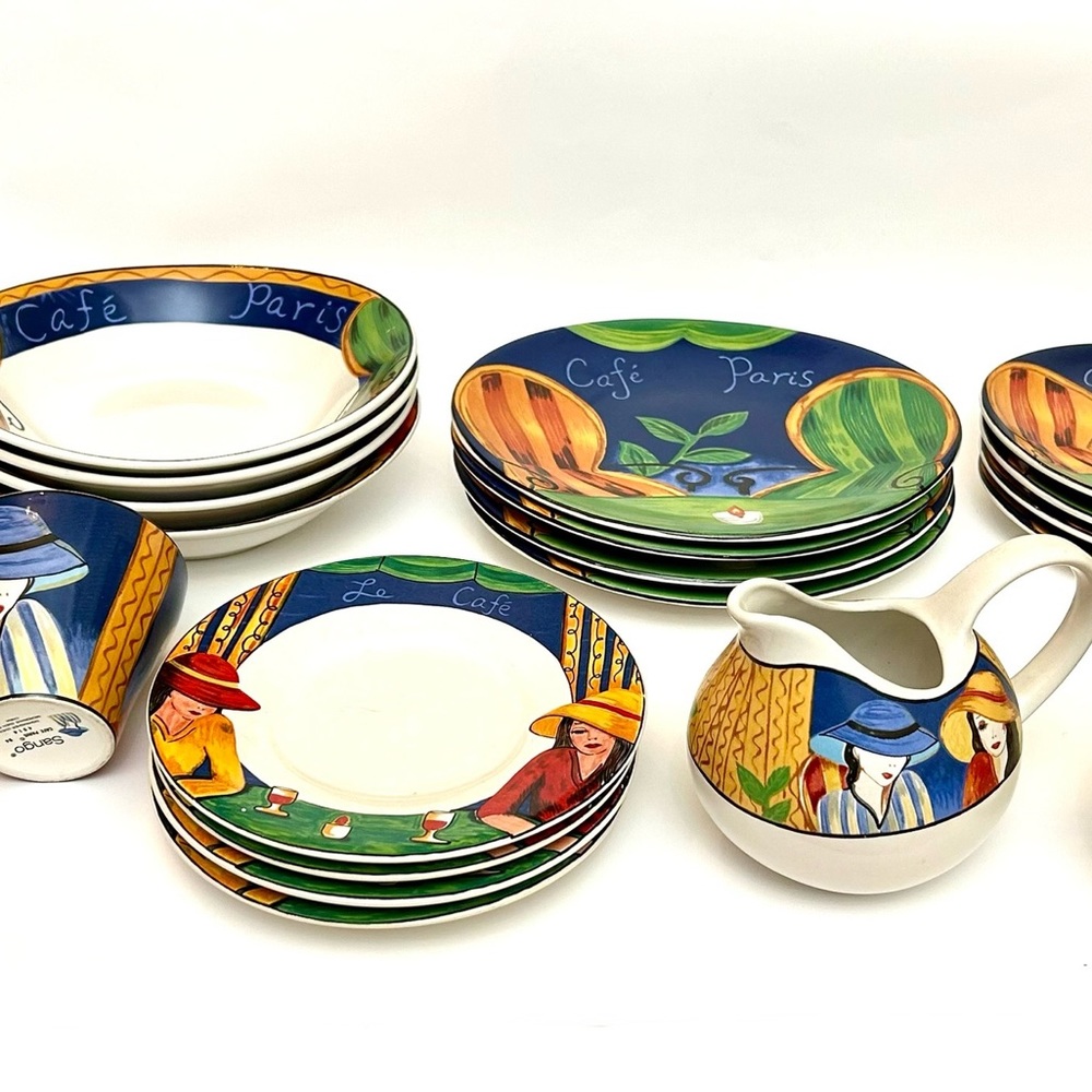 Sango Cafe Paris Porcelain Coffee Tea Set 23 PCs set